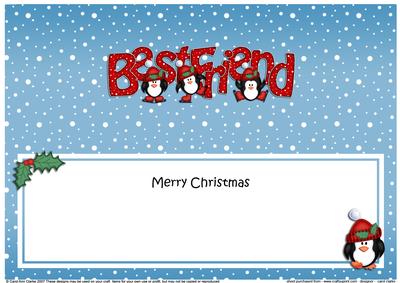 Large Dl Xmas Best Friend Penguins Insert