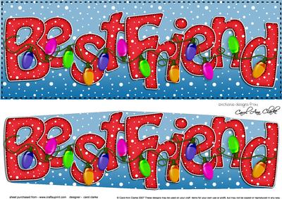 Large Dl Xmas Best Friend Lights 3D Decoupage