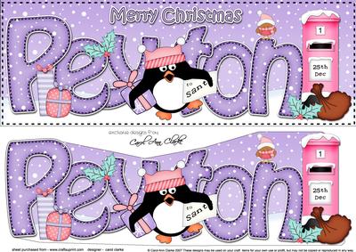 Large Dl Xmas Peyton Penguin 3D Decoupage