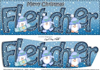 Large Dl Xmas Fletcher Penguins 3D Decoupage