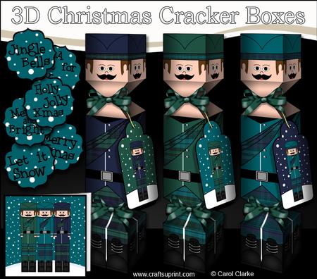 3D Tartan Soldiers Christmas Cracker Boxes
