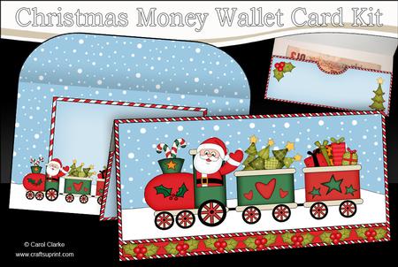 Christmas Santa's Train Money or Gift Wallet Card Kit