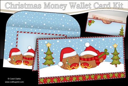 Christmas Bobbin Robin Love Money or Gift Wallet Card Kit