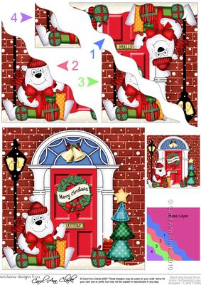 Ben Polar Bear Christmas Door Wavy Corner Side Stacker