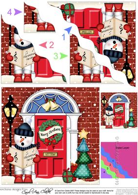 Snowman Christmas Door Wavy Corner Side Stacker