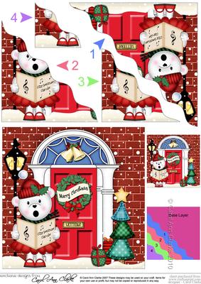 Teddy Tess Christmas Door Wavy Corner Side Stacker