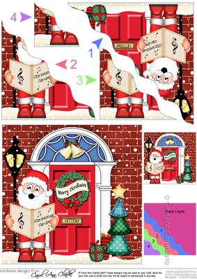 Singing Santa Christmas Door Wavy Corner Side Stacker