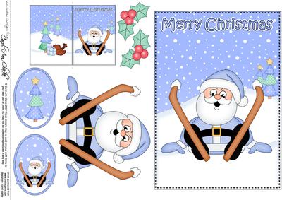 5x7 Christmas Oops Santa 3D Decoupage