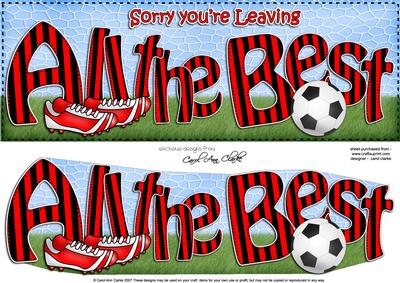 Large Dl All the Best Football 3D Decoupage