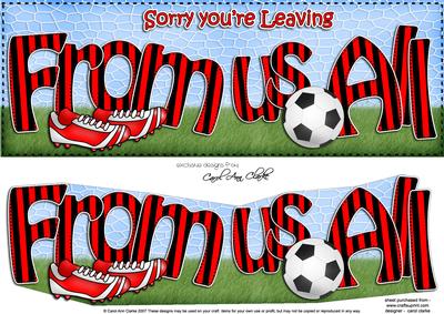 Large Dl from Us All Football 3D Decoupage