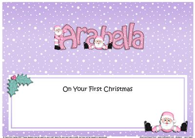Large Dl 1st Xmas Arabella Santa Insert