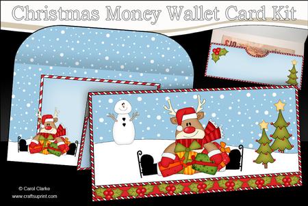 Christmas Rudolph Money or Gift Wallet Card Kit