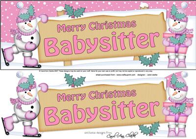 Large Dl Xmas Babysitter Snowmen Signpost