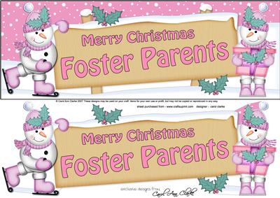 Large Dl Xmas Foster Parents Snowmen Signpost