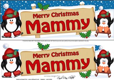 Large Dl Xmas Mammy Penguins Signpost