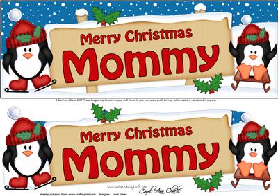 Large Dl Xmas Mommy Penguins Signpost