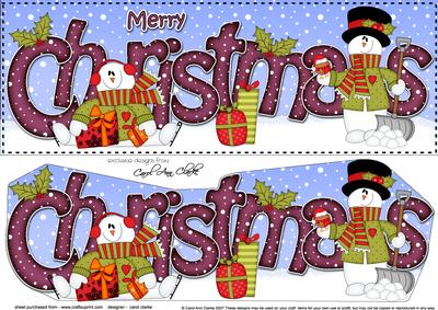 Large Dl Christmas Snowmen 3D Decoupage