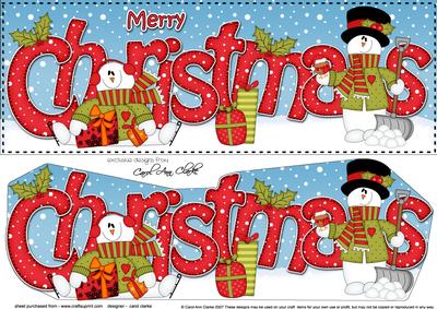 Large Dl Christmas Snowmen 3D Decoupage
