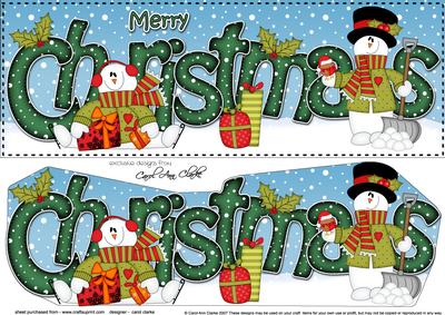Large Dl Christmas Snowmen 3D Decoupage