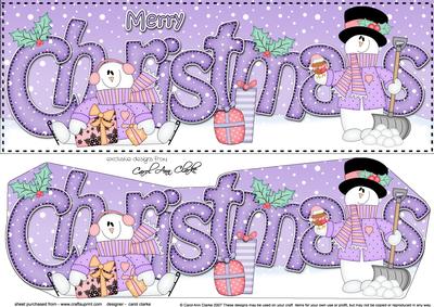 Large Dl Christmas Snowmen 3D Decoupage
