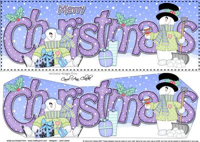 Large Dl Christmas Snowmen 3D Decoupage