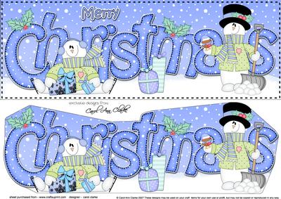 Large Dl Christmas Snowmen 3D Decoupage