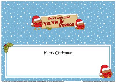 Large Dl Xmas Yia Yia & Pappou Robins Signpost Insert
