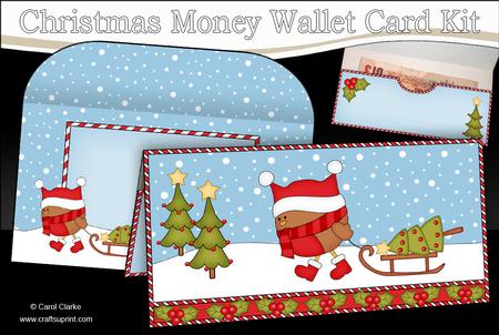 Christmas Bobbin Robin Money or Gift Wallet Card Kit