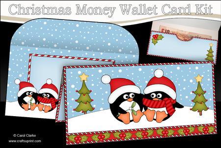 Christmas Penguin Love Money or Gift Wallet Card Kit