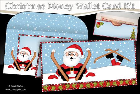 Christmas Oops Santa Money or Gift Wallet Card Kit