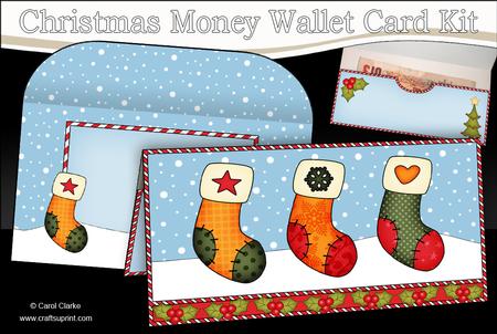 Christmas Stockings Money or Gift Wallet Card Kit