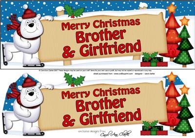Lge Dl Brother & Girlfriend Polar Bear Signpost 3D Decoupage