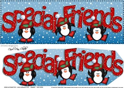 Large Dl Xmas Special Friends Penguins 3D Decoupage