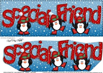Large Dl Xmas Special Friend Penguins 3D Decoupage