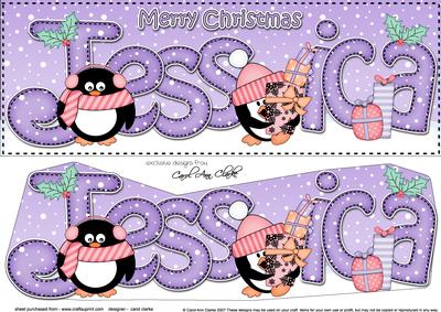 Large Dl Xmas Jessica Pip Penguins 3D Decoupage