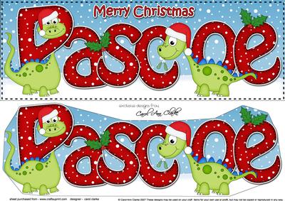 Large Dl Xmas Pascoe Denis Dinosaur 3D Decoupage