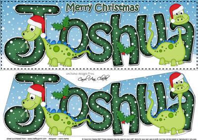 Large Dl Xmas Joshua Denis Dinosaur 3D Decoupage