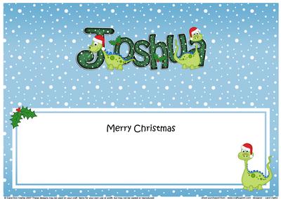 Large Dl Xmas Joshua Denis Dinosaur Insert
