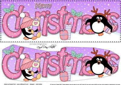 Large Dl Christmas Pip Penguins 3D Decoupage