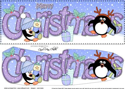 Large Dl Christmas Pip Penguins 3D Decoupage