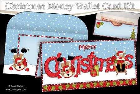 Christmas Rudolph Money or Gift Wallet Card Kit