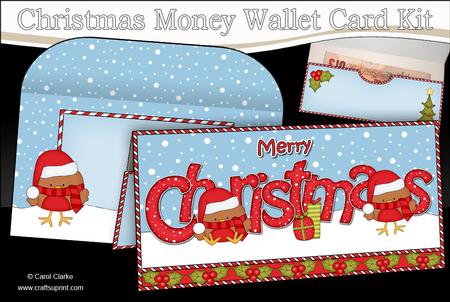 Christmas Bobbin Robin Money or Gift Wallet Card Kit