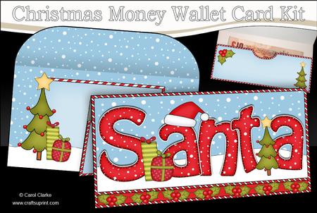 Xmas Santa Hat Money or Gift Wallet Card Kit