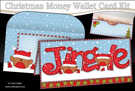 Xmas Jingle Bobbin Robins Money or Gift Wallet Card Kit