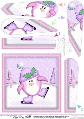 Xmas Penguin Fan Pyramage Topper