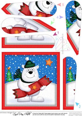 Xmas Ben Polar Bear Fan Pyramage Topper