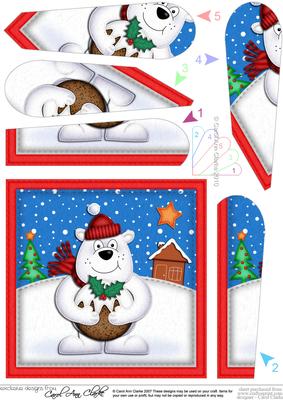 Xmas Ben Polar Bear Fan Pyramage Topper