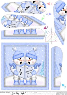 Xmas Snowman Fan Pyramage Topper