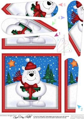 Xmas Ben Polar Bear Fan Pyramage Topper