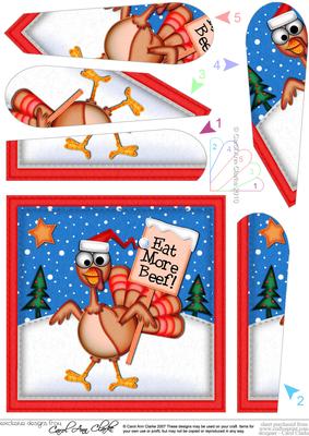Xmas Percy Turkey Fan Pyramage Topper